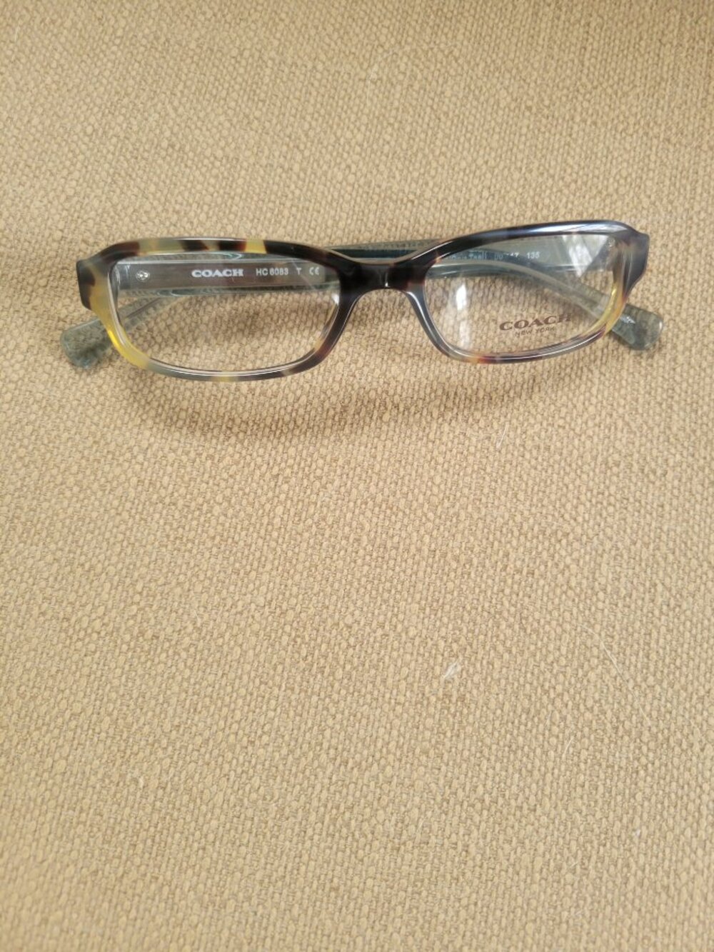 NEW COACH HC 6083 5357 DARK VINTAGE TORT CRYS TEAL AUTHENTIC EYEGLASSES 50-17 K